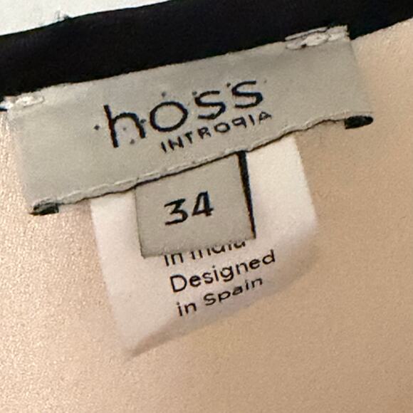 Hoss Intropia Pleated Sheer Blouse Light Peach Black Trim Size 34 (XS/0-2) - Picture 3 of 9